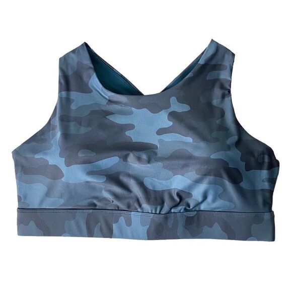 NWT Fabletics No bounce Sports Bra, Midnight wave Camo, Size 1X - Picture 4 of 10